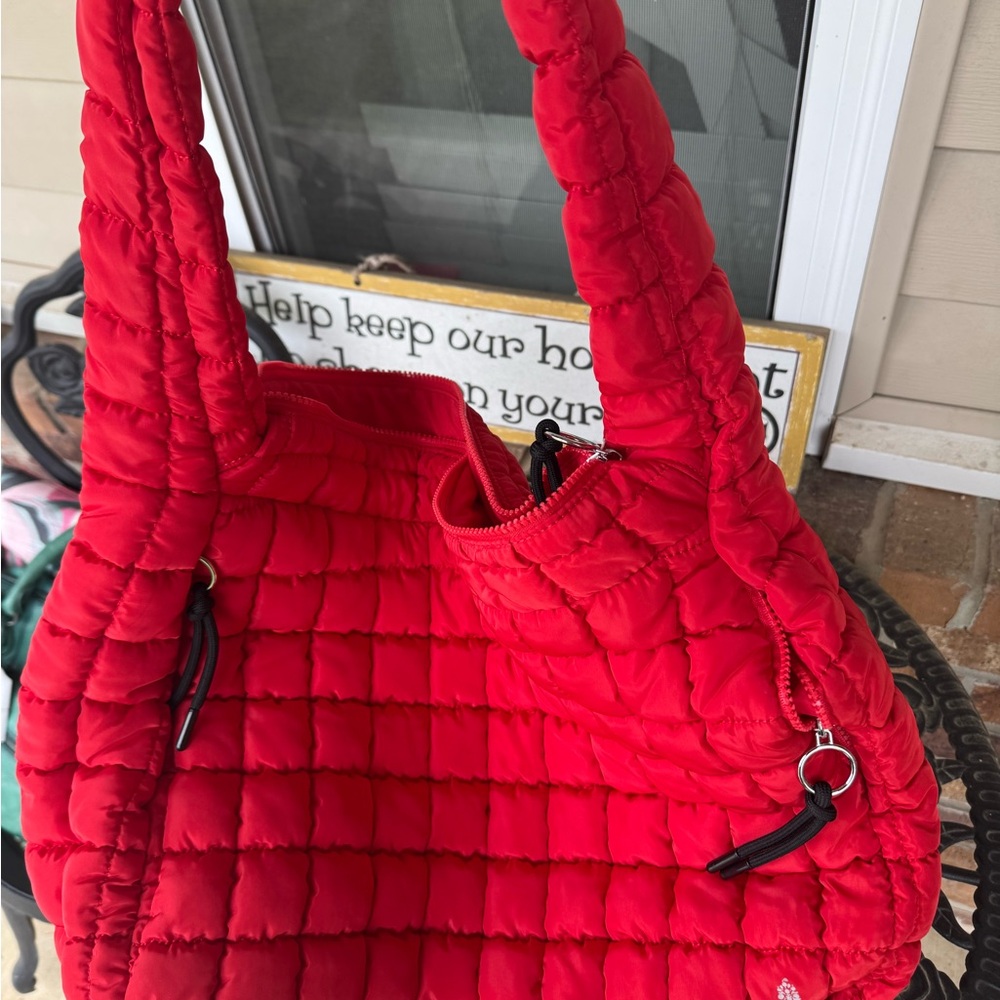 FP Movement by Free People Quilted Bright Red Padded Tote